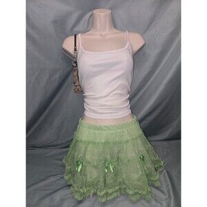 Y2k Fairy Green Ruffled SKIRT